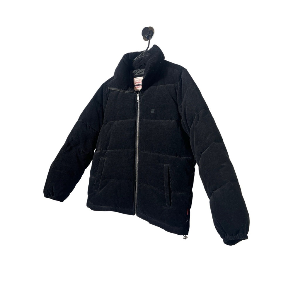 Corduroy Puffer Jacket Levis Women's Size L Insulated Coat - Picture 2 of 10